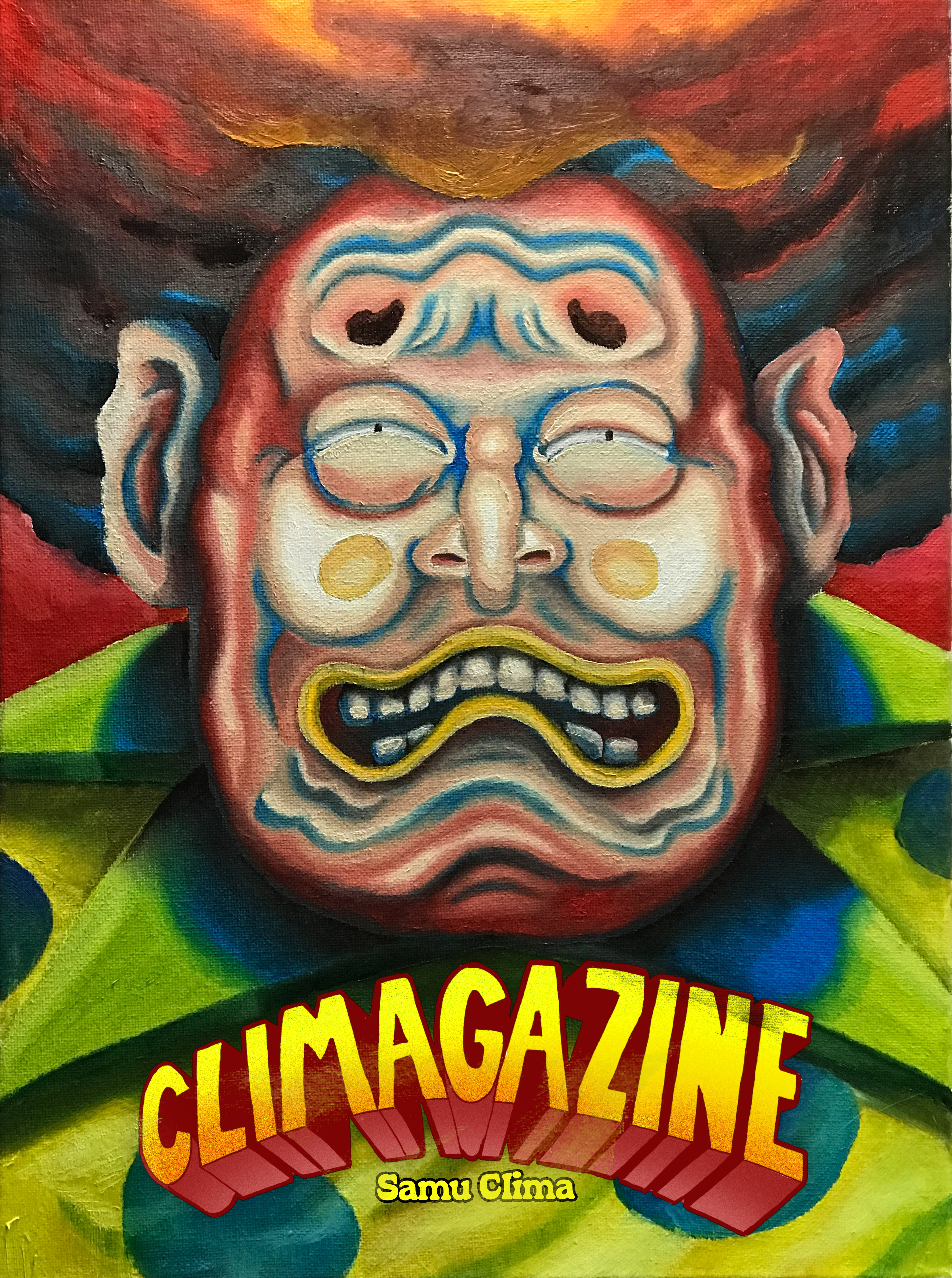 Capa da CLIMAGAZINE, a revista oficial da Climatinha, por Samu Clima